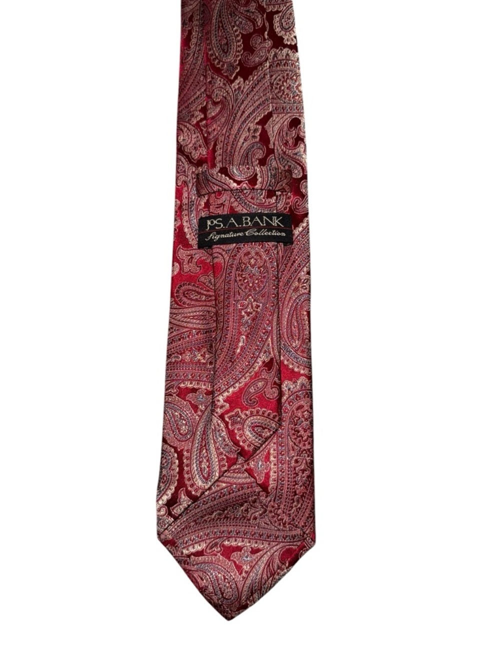 Jos a bank Signature collection Red Paisley silk woven tie - Picture 3 of 4